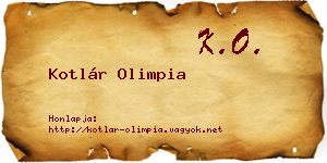 Kotlár Olimpia névjegykártya